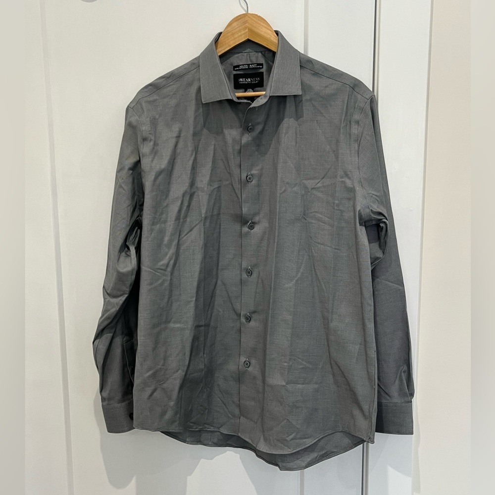 2/$15 👕 Kenneth Cole Grey Awearness Dress Shirt